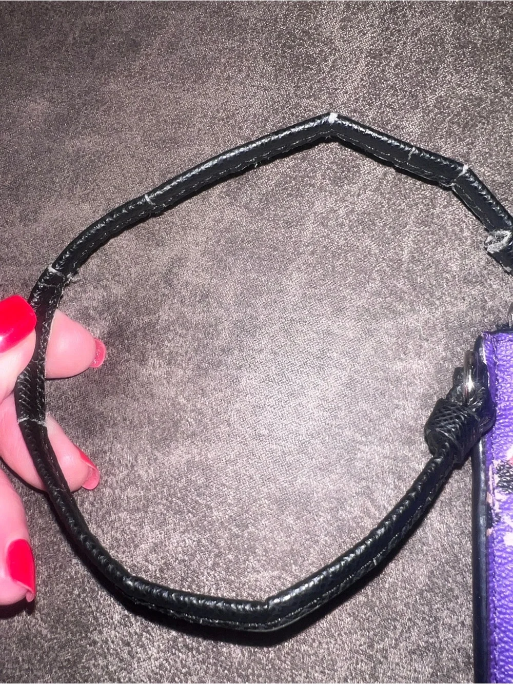COACH Purple Floral Leather Wristlet